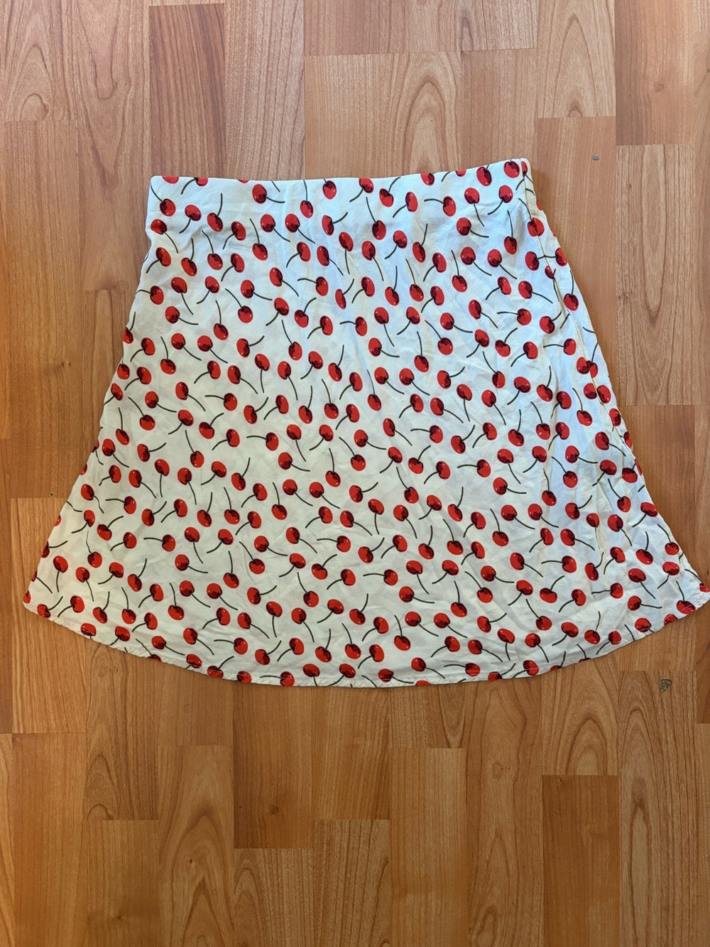 OBEY Corey Cherry Mini Skirt Ivory and Red Small